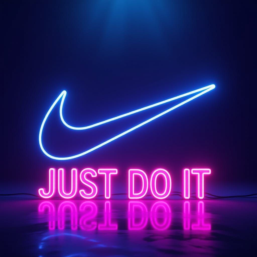 Nike Logo Neon Lights With Just Do It