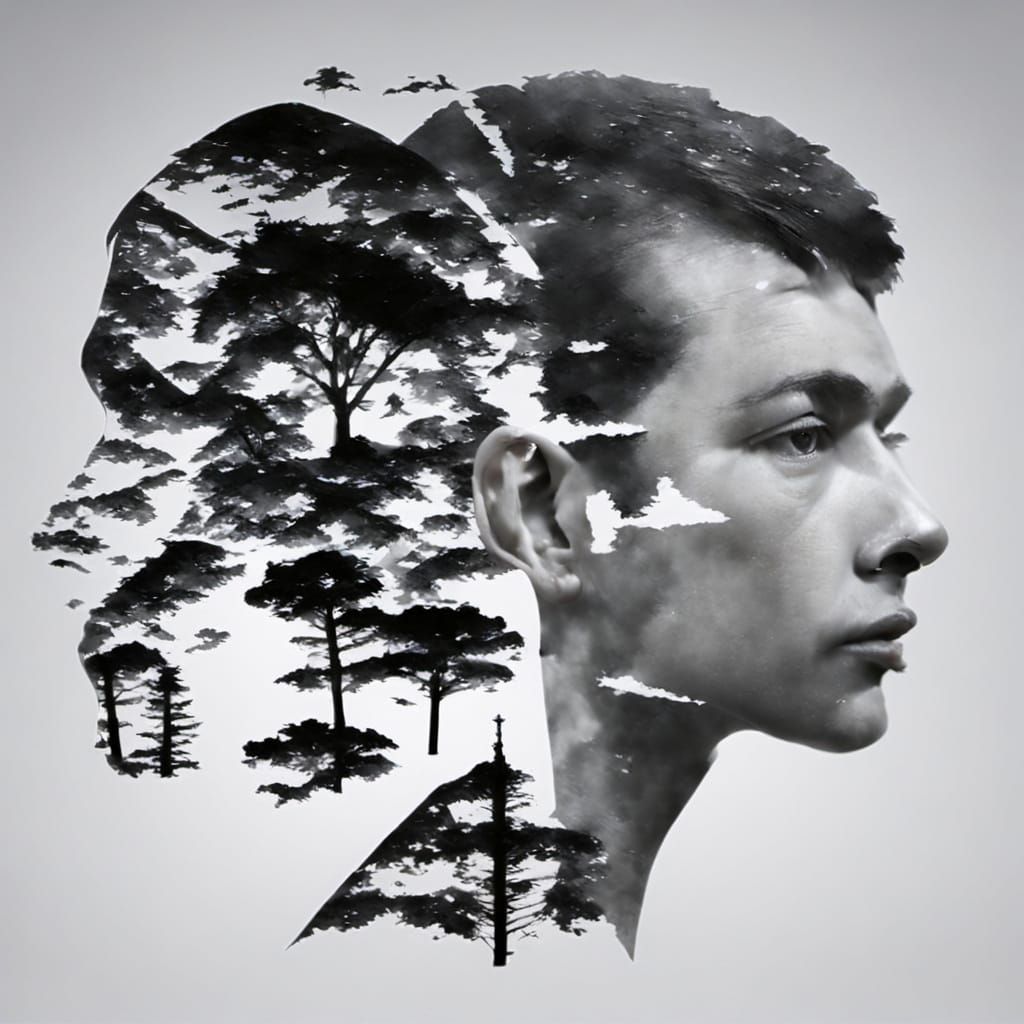 Double Exposure Art of Man and Nature