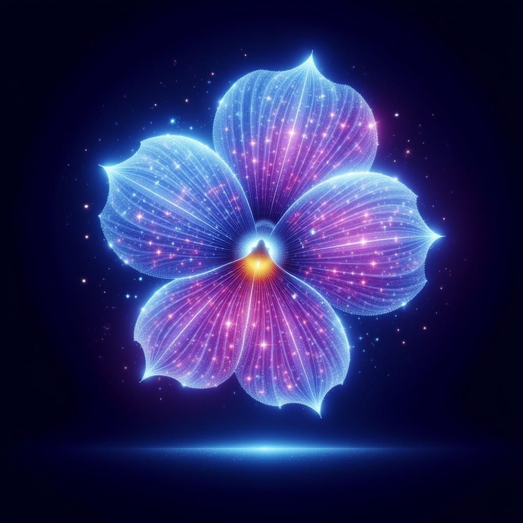 Vibrant Cyberpunk Pansy in Electric Blue and Pink