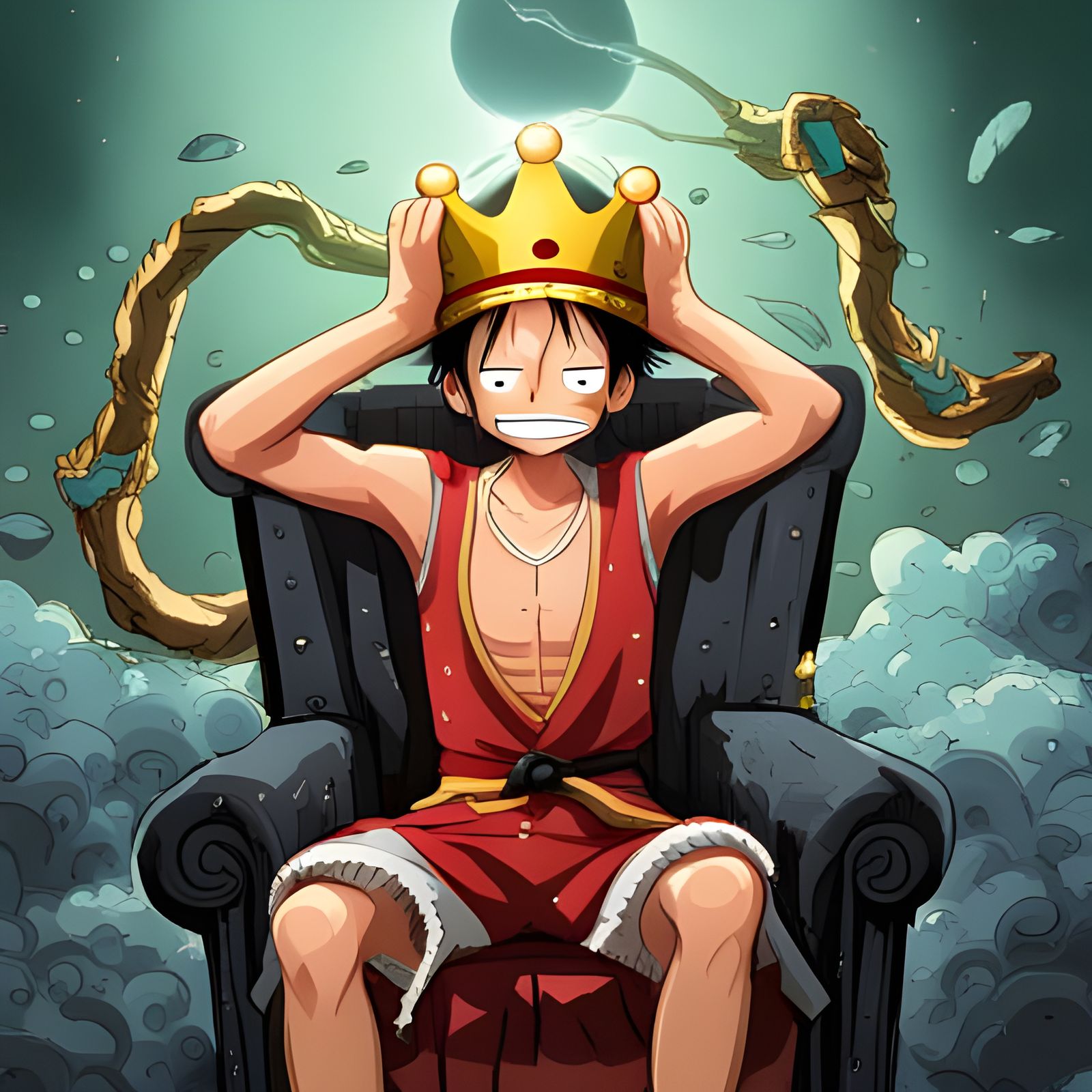 Luffy Ascends: King of the Pirates on Throne