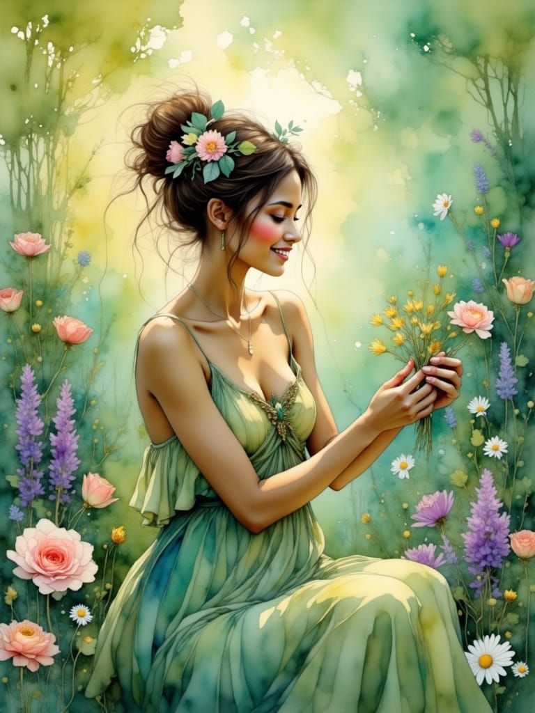 Ethereal Fairy in a Whimsical Garden