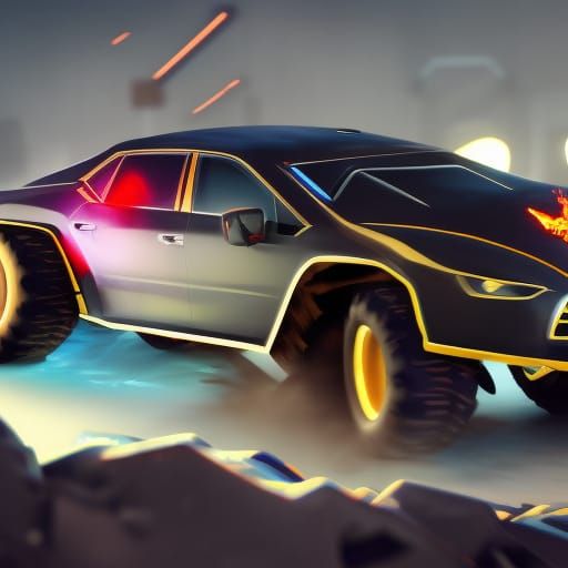 Monster Truck Tires: Detailed Matte Painting