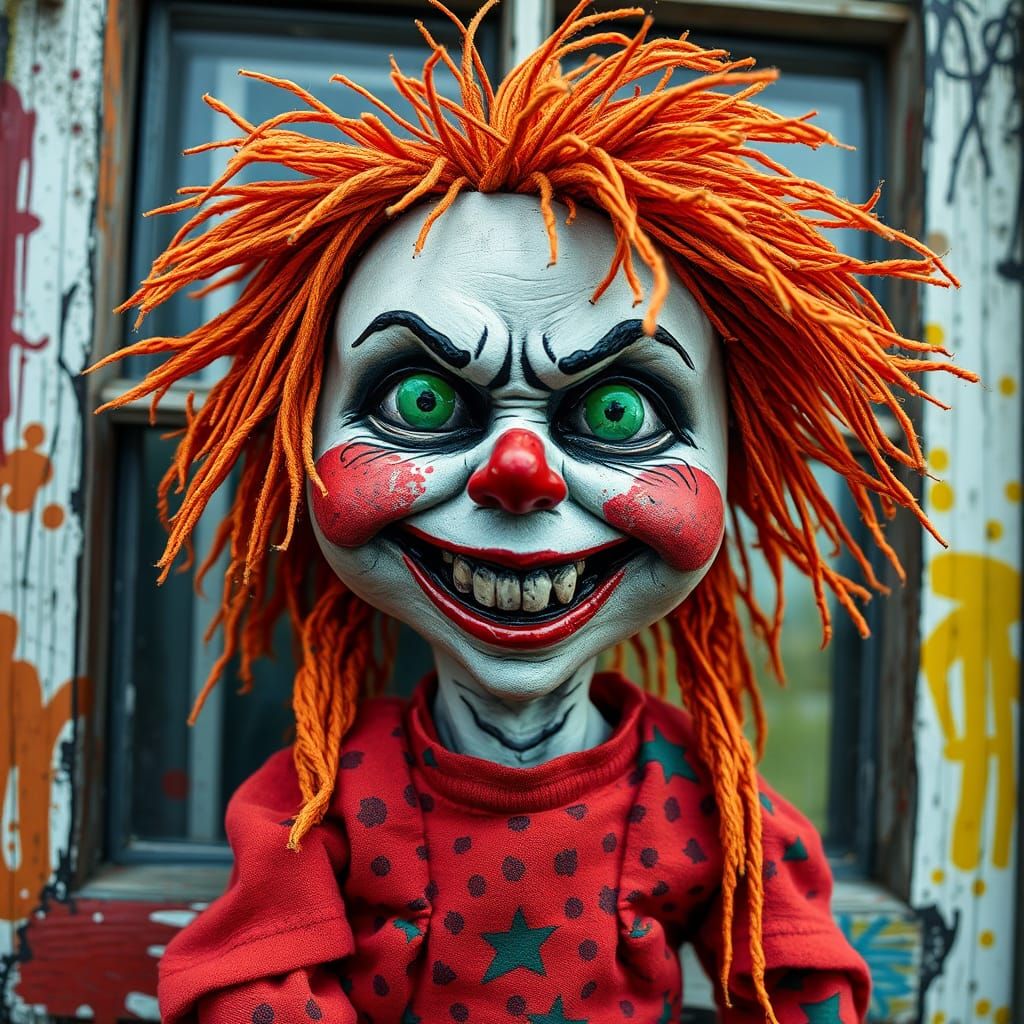 Evil Raggedy Ann Doll in Graffiti Art Style