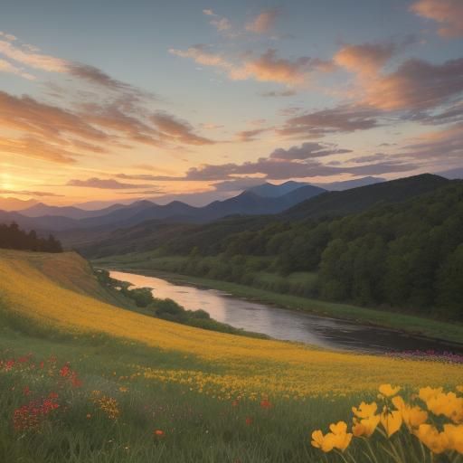 Golden Sunset Over Rolling Hills: Landscape Photography