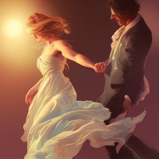 Moonlit Dance: Hyperdetailed Art Nouveau Portrait