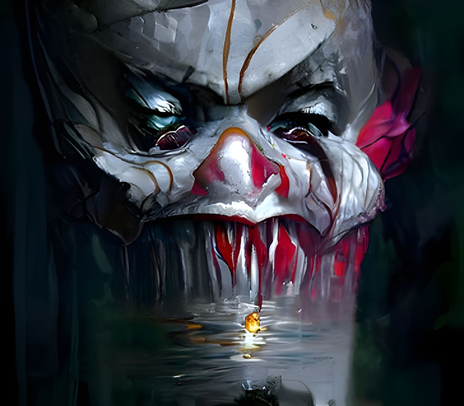Sinister Pennywise Clown in Gothic Style