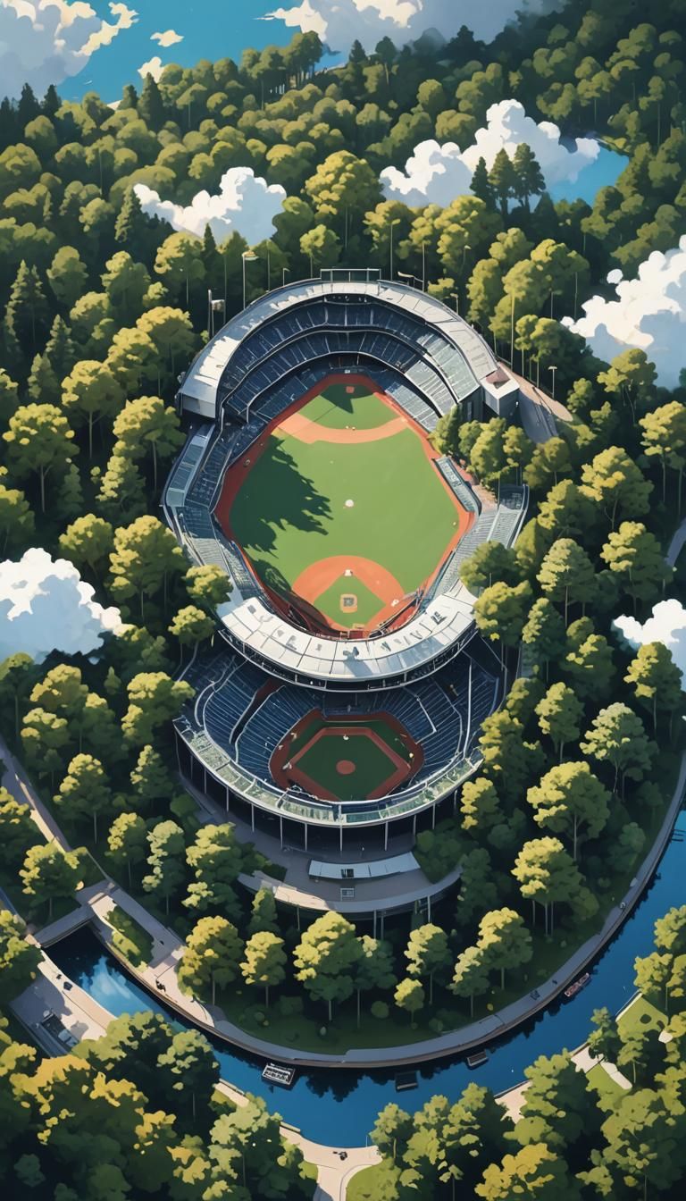 Floating Baseball Stadium: Digital Matte Painting