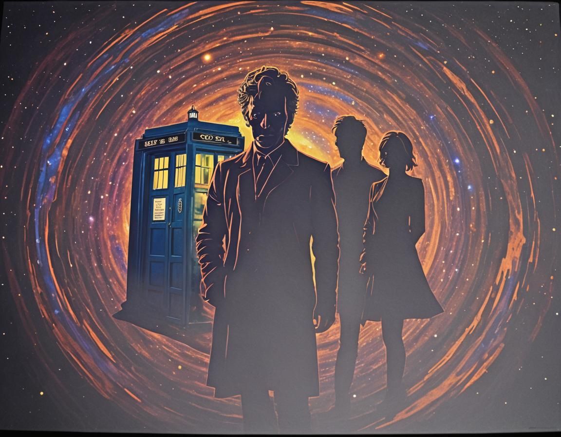 Psychedelic Doctor Who Time Vortex with TARDIS