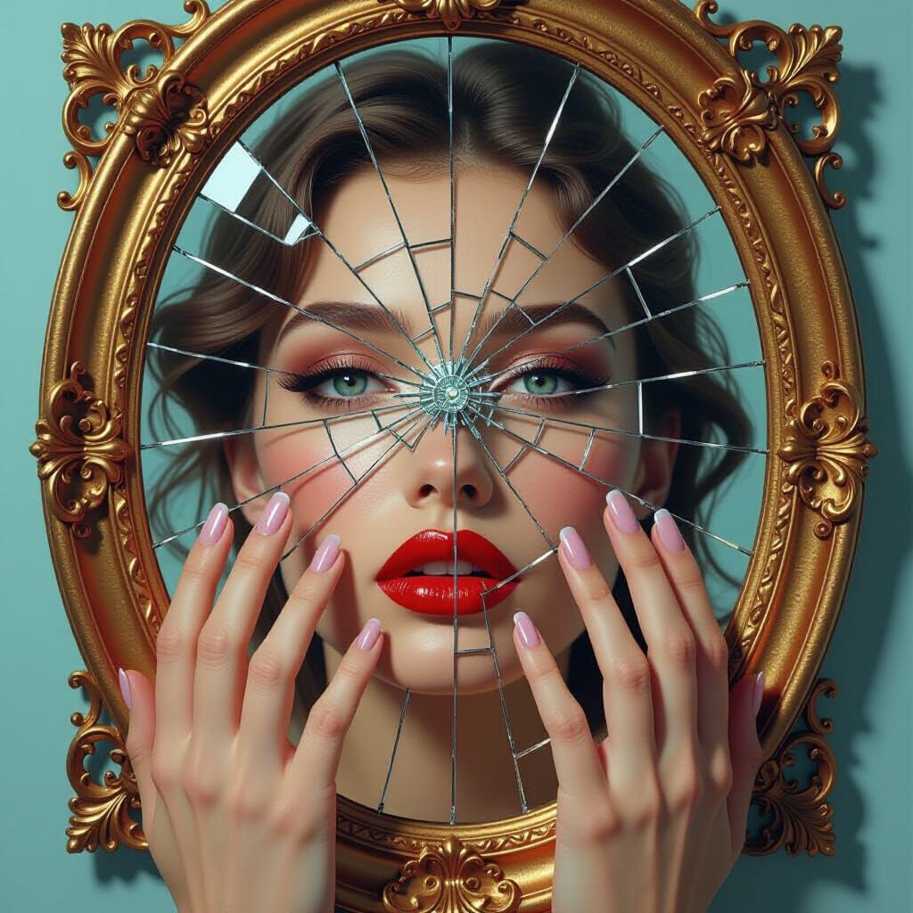 Shattered Reflection: Surrealist Dreamscape