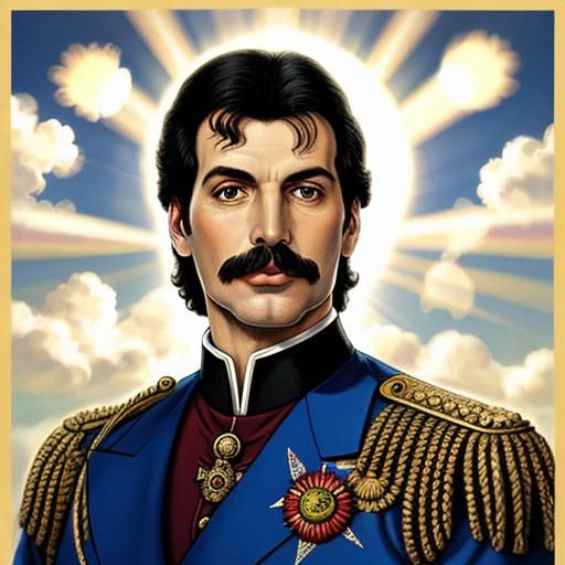 Freddie Mercury Portrait in William Morris Style