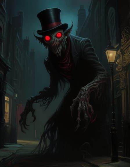 Macabre Dark Fantasy Creature in Victorian London