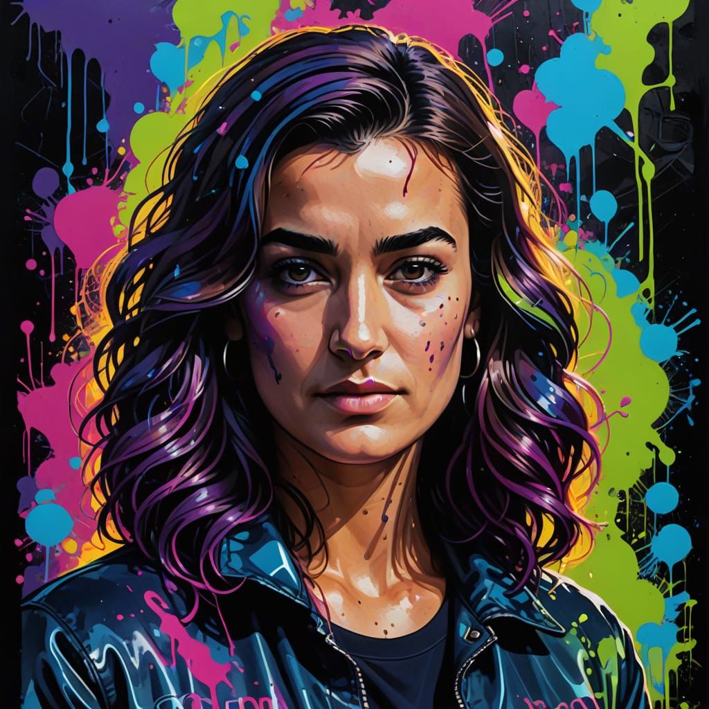 Cote De Pablo in Vibrant Graffiti Alleyway