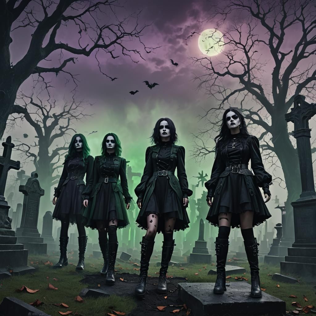 Gothic Halloween Celebration in Dark Fantasy Style