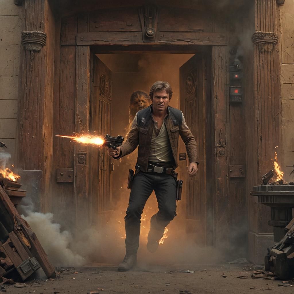 Han Solo and Chewbacca: Explosive Cinematic Entry