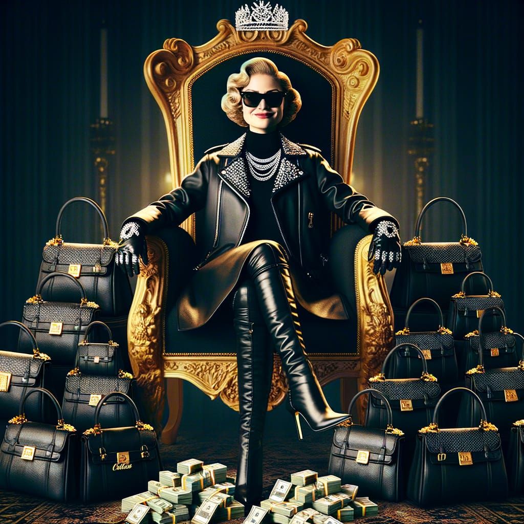 Leather Queen on Throne with Stolen Diamonds