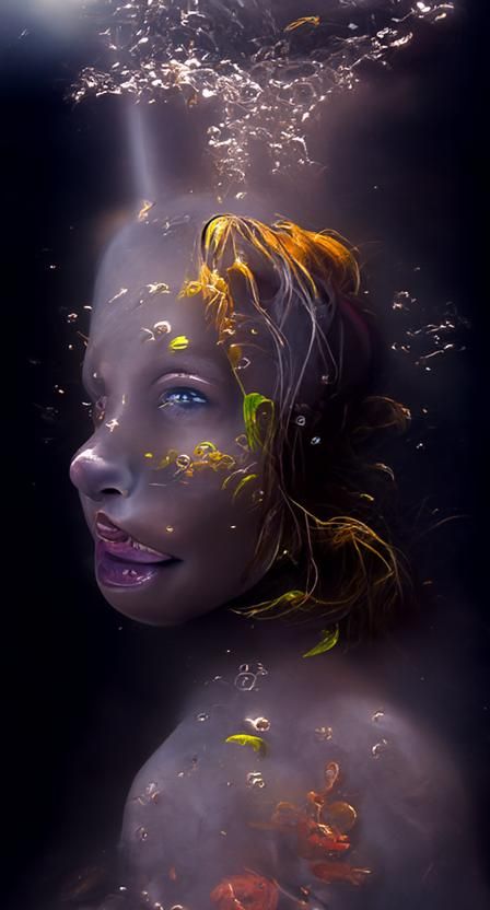 Underwater Portrait in Film Grain Style