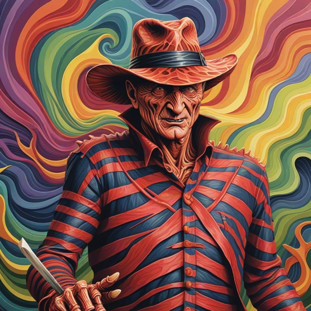 Freddy Krueger Abstract Vector Fractal Art