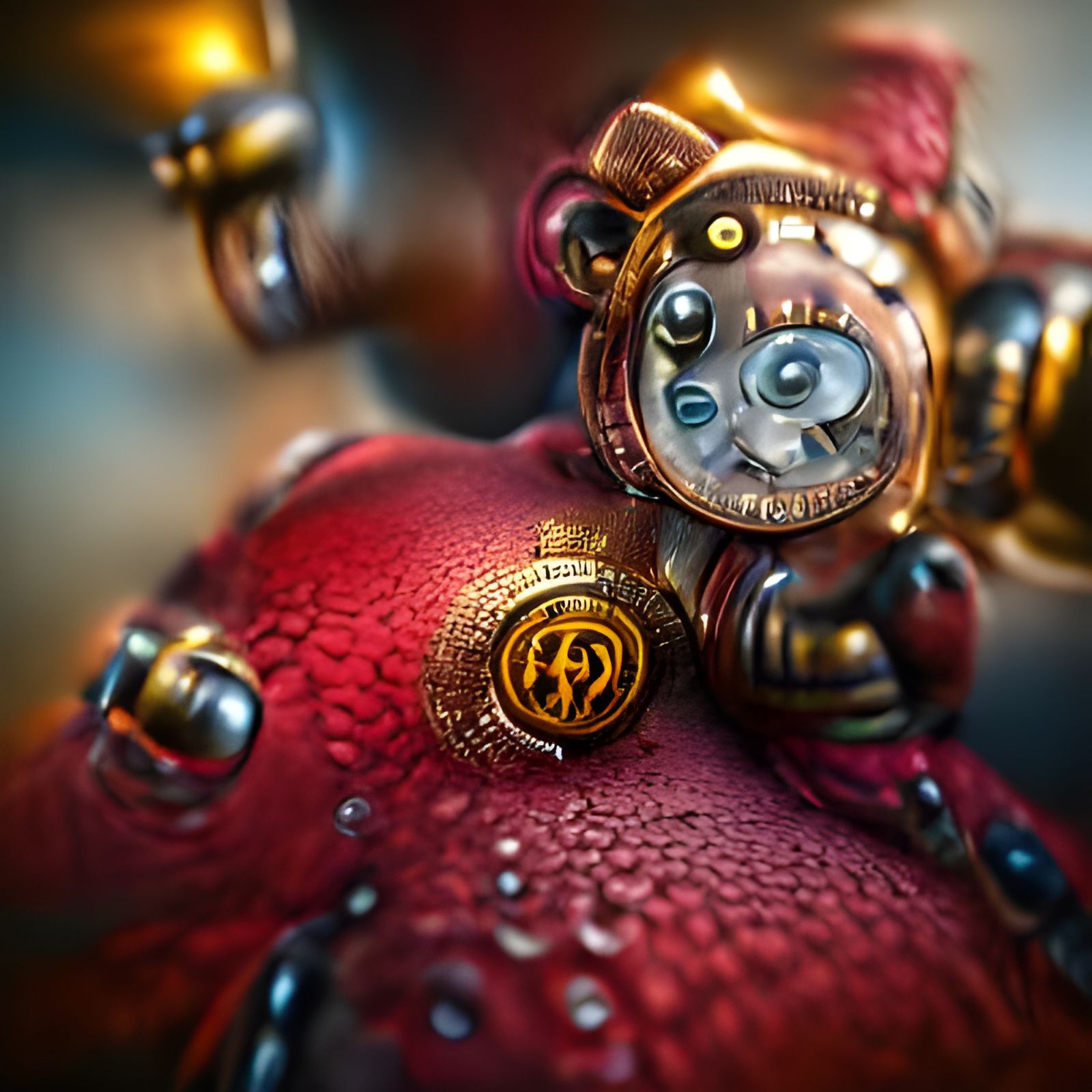 Clockwork Rubies in Hyperrealistic Steampunk Style