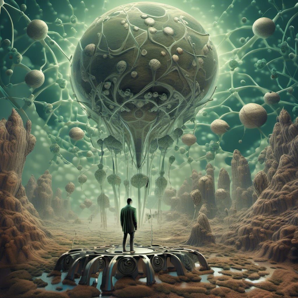 Surreal Smoke Art: Man in a Neon Brain