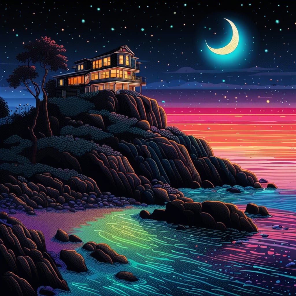 Celebrity home on a rocky cliff