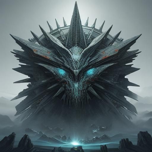 Dark Surreal Roblox Character in Biomechanical Nightmare