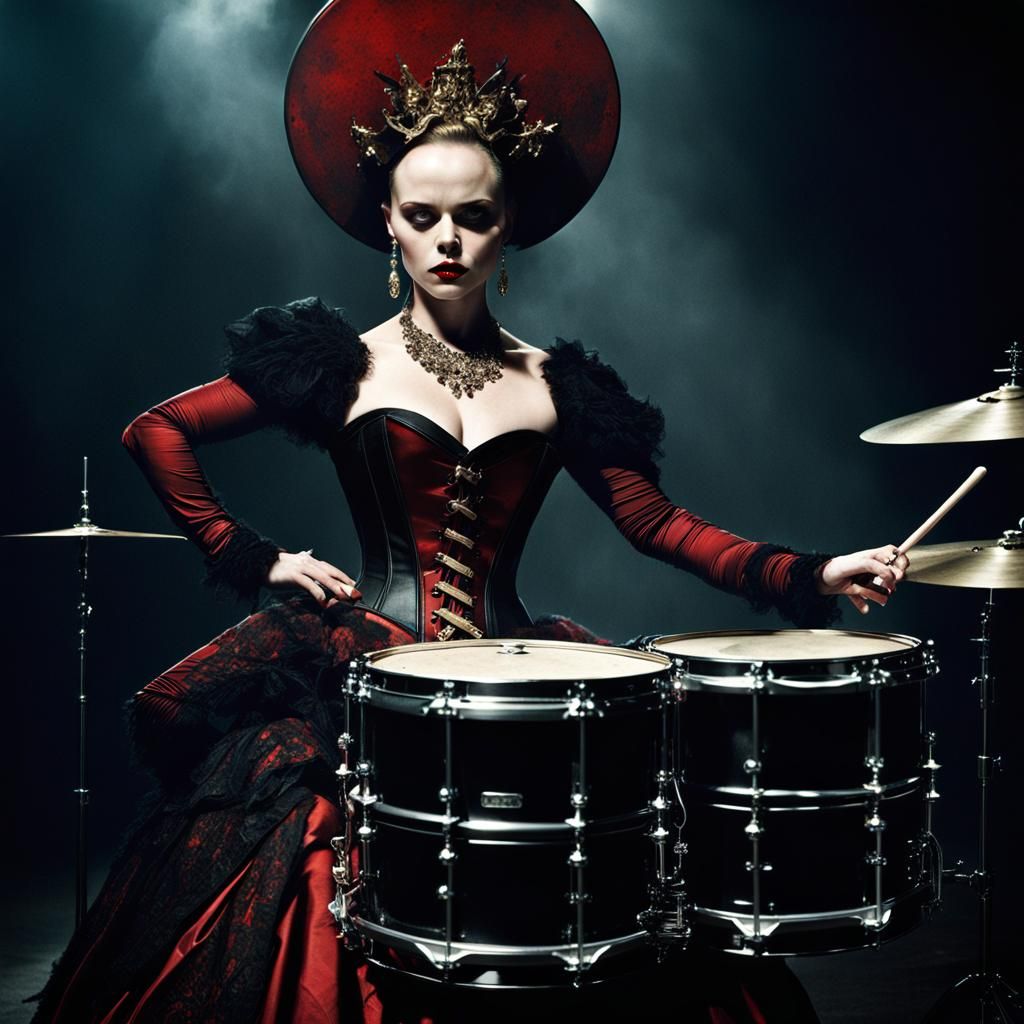 Christina Ricci Drumming