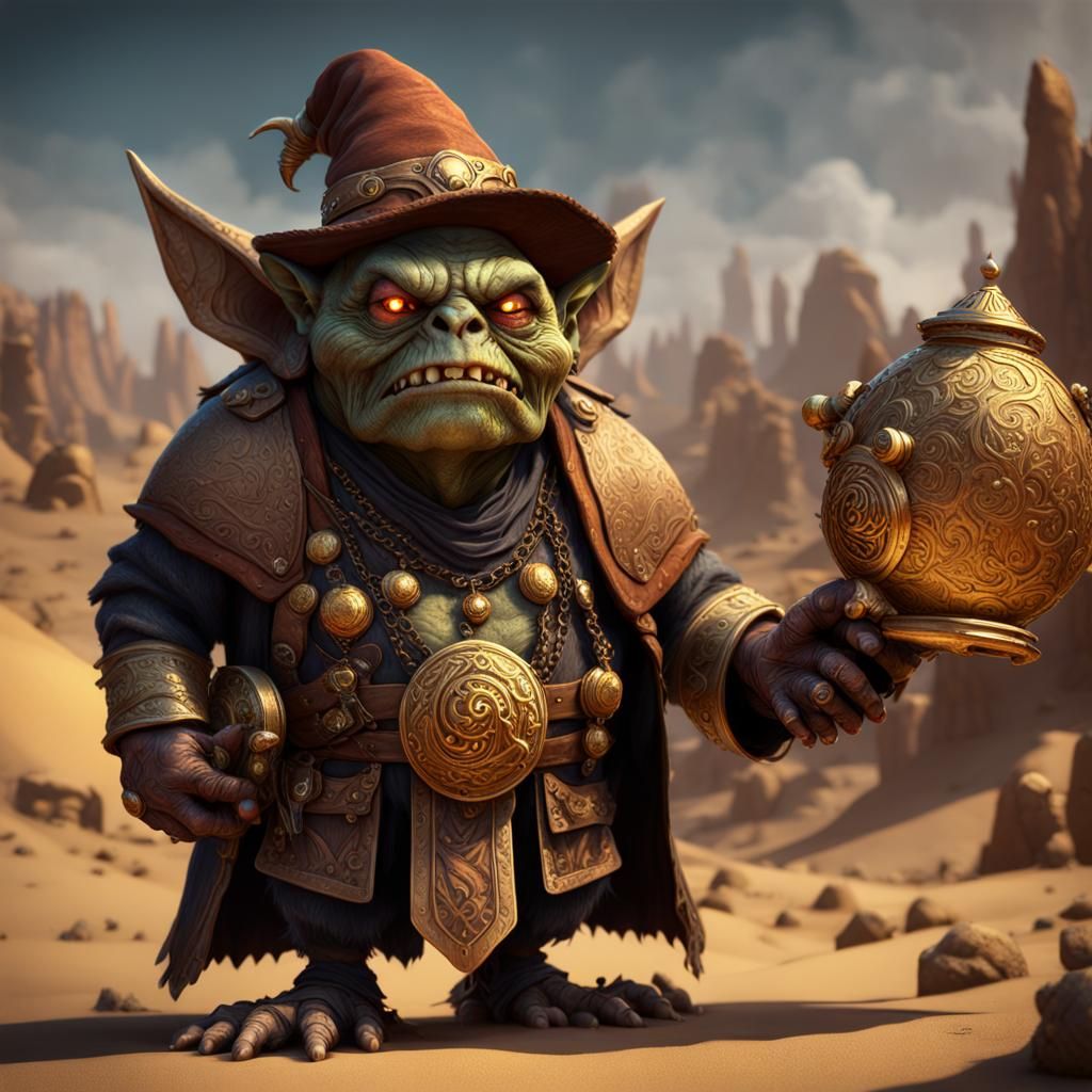 Goblin Bandit Kingpin Surrounded by Ogres