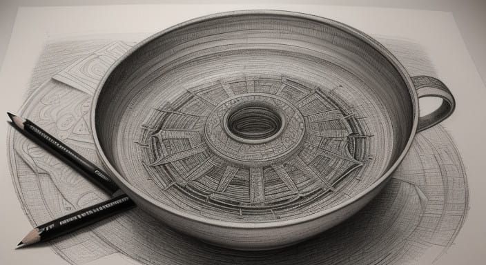 Intricate Graphite Pencil Drawing in Renaissance Style