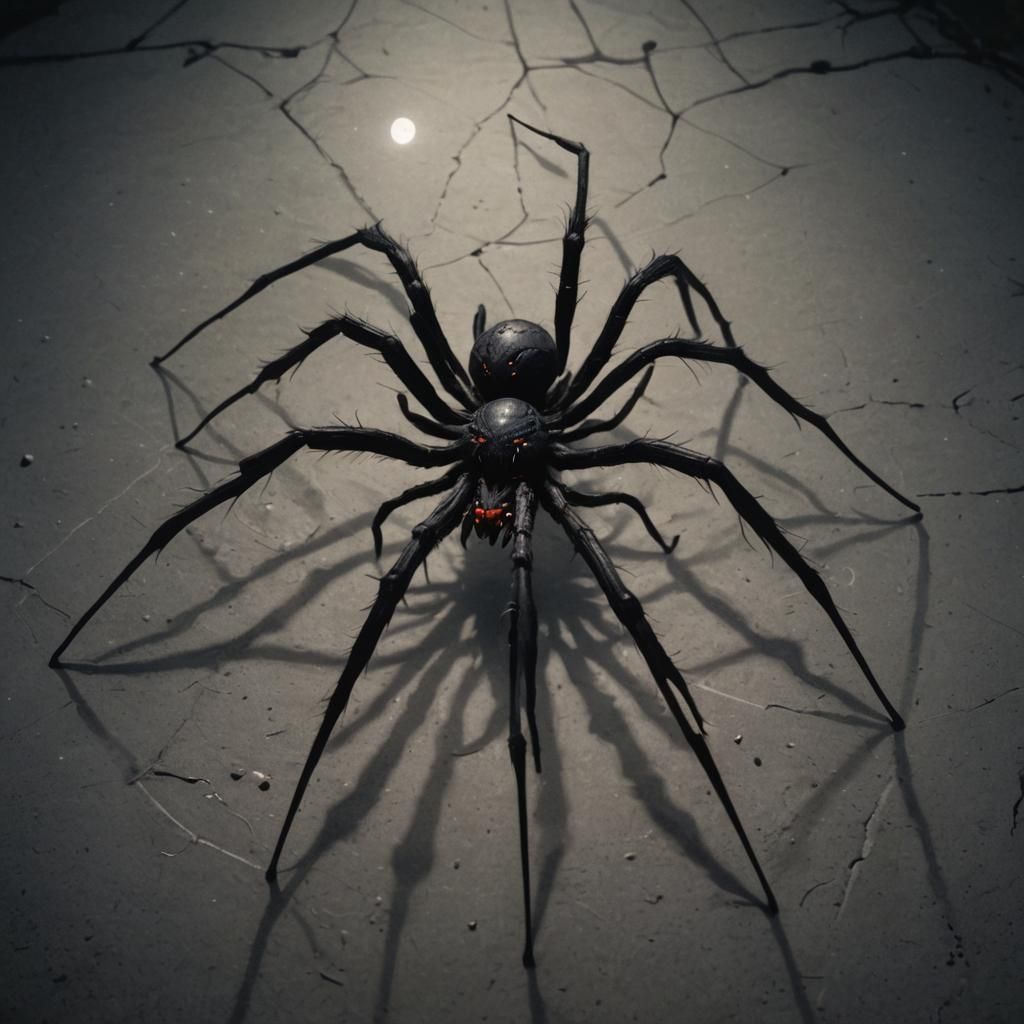 Dark Elf Drow Casts Eerie Shadows in Moonlit Scene