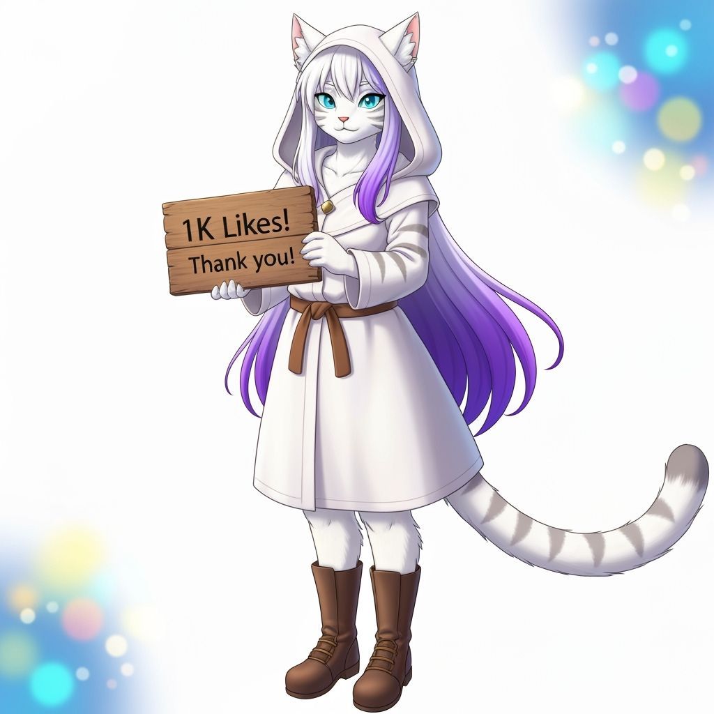 Anime Cat Girl Thanks Fans for 1K Likes