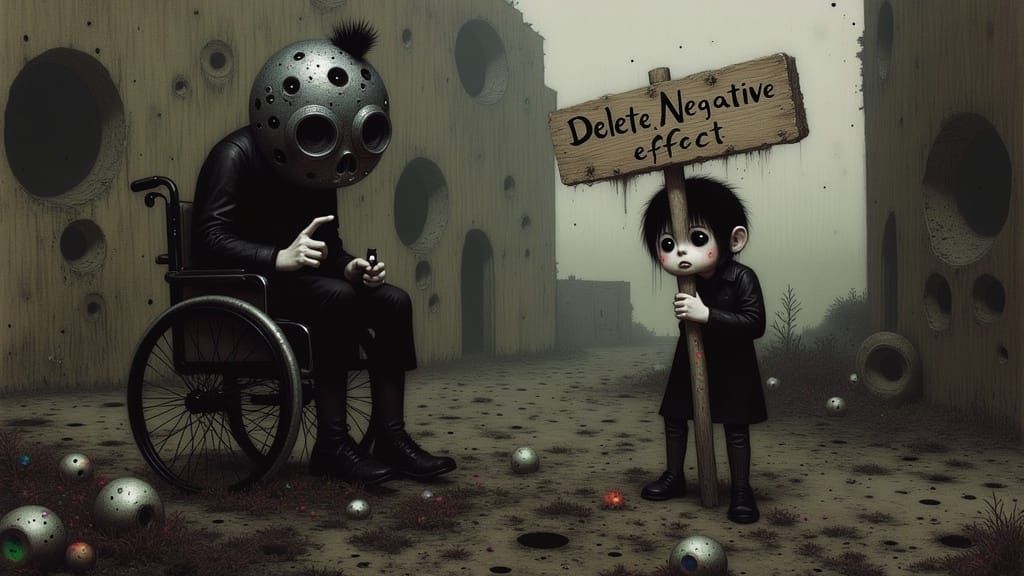 A dieselpunk professor with a cracked, steel-plated skull, a...