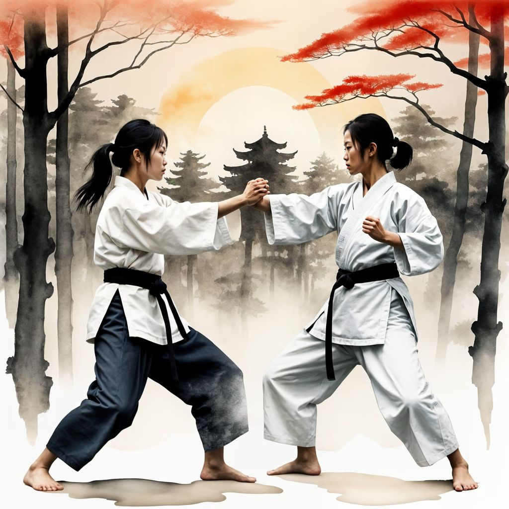 Karate - Japanese ink painting mix