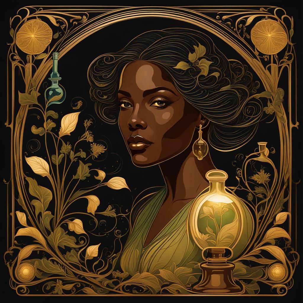 Art Nouveau Botanist in Laboratory with Poisonous Plants