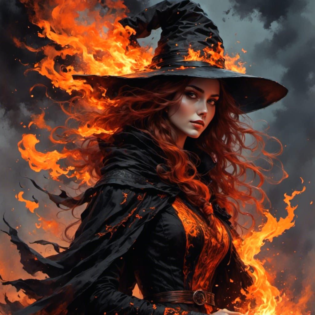 Magical Witching Hour Ink Sketch Illustration