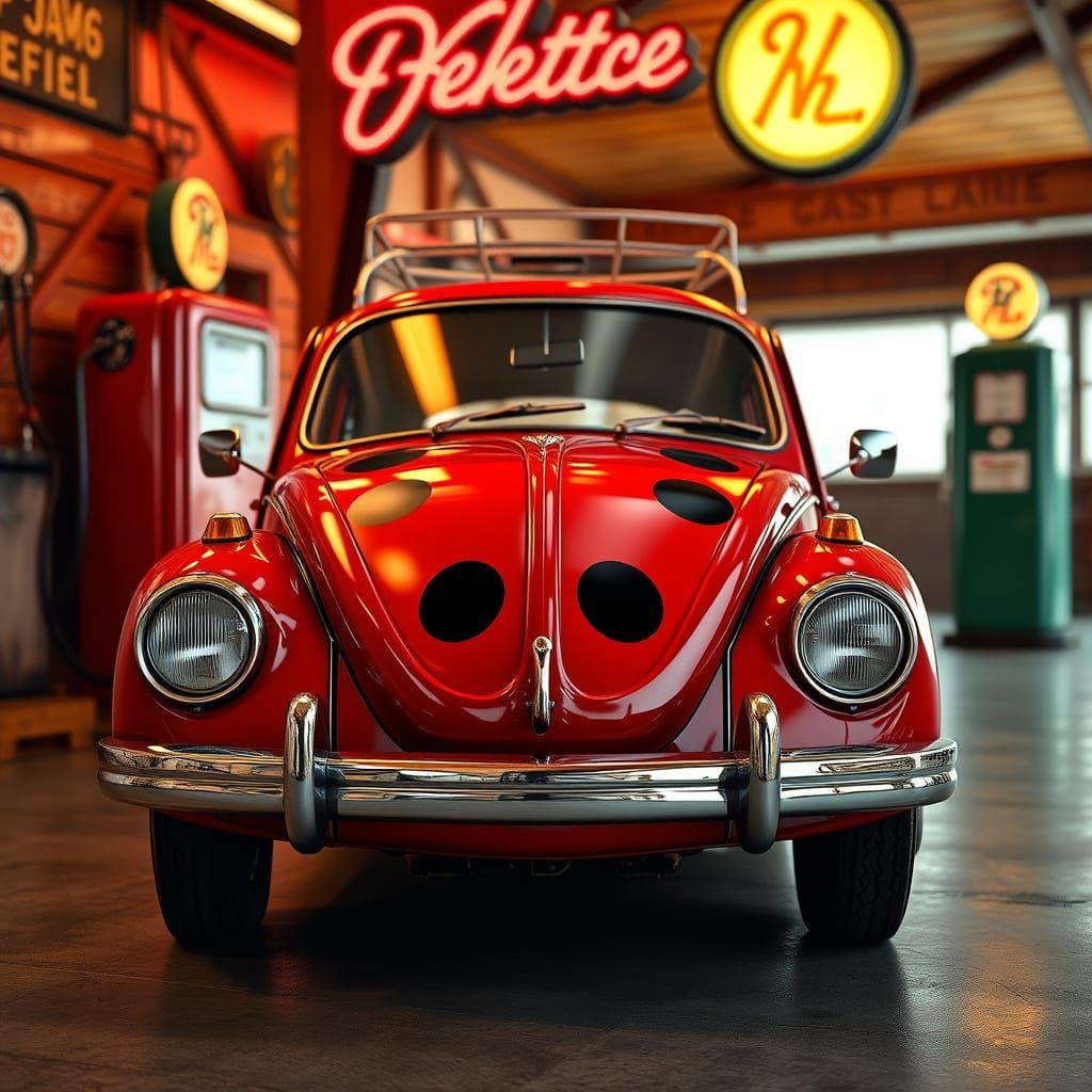 VW Beetle Transformed into a Ladybug Masterpiece
