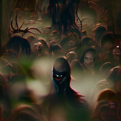 Sinister Hidden Figure, Dark Fantasy Illustration