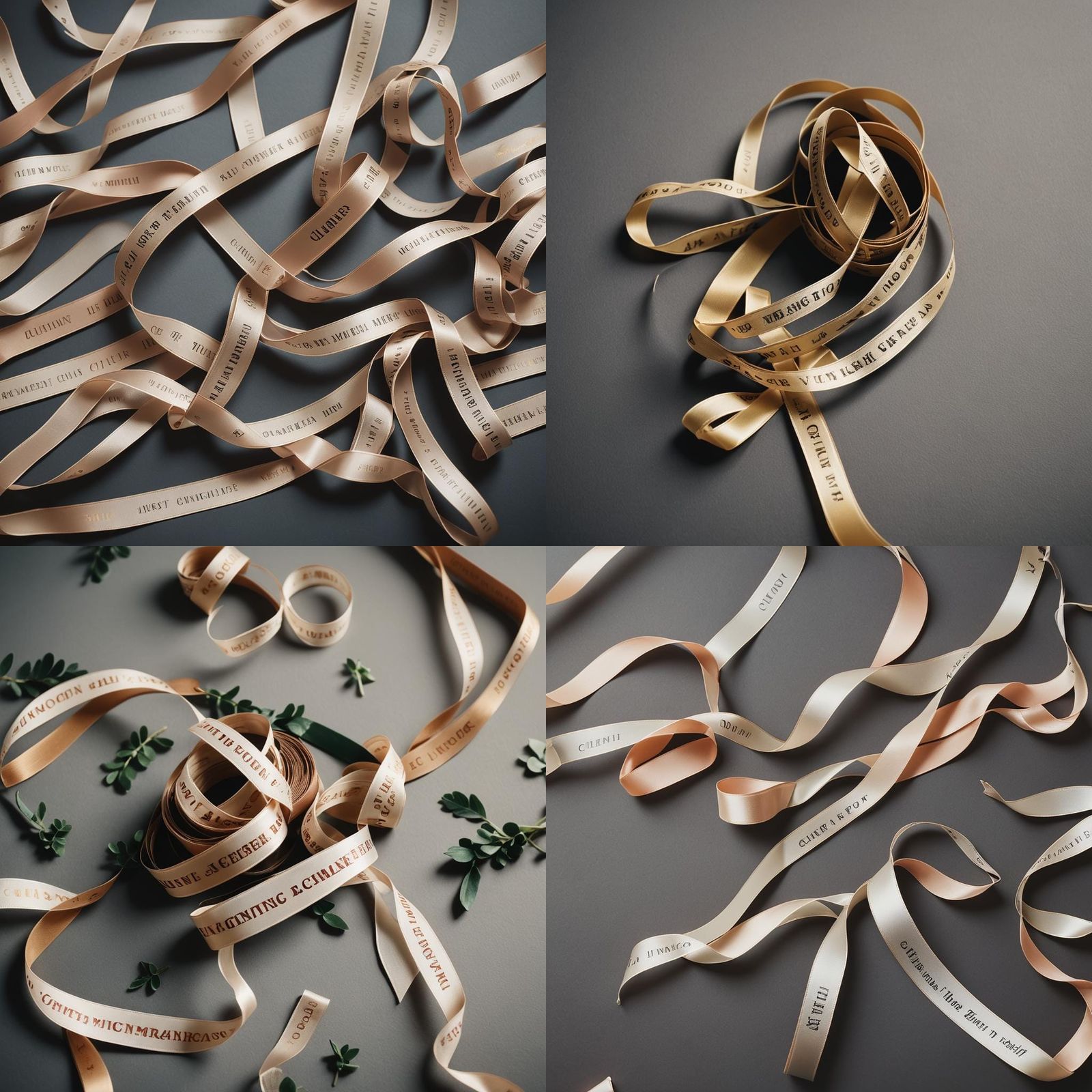 Custom Printed Ribbon for Wedding Gift, Cinematic Style