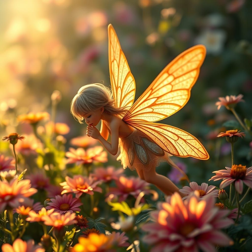 Ethereal Fairy in Lush Garden