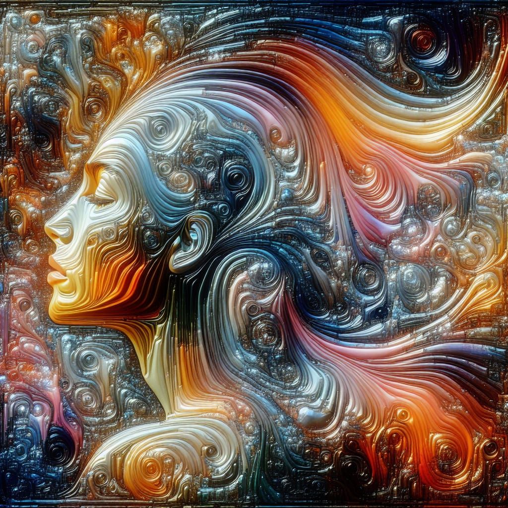 Multi-Dimensional Portrait of a Woman in Vivid Colors