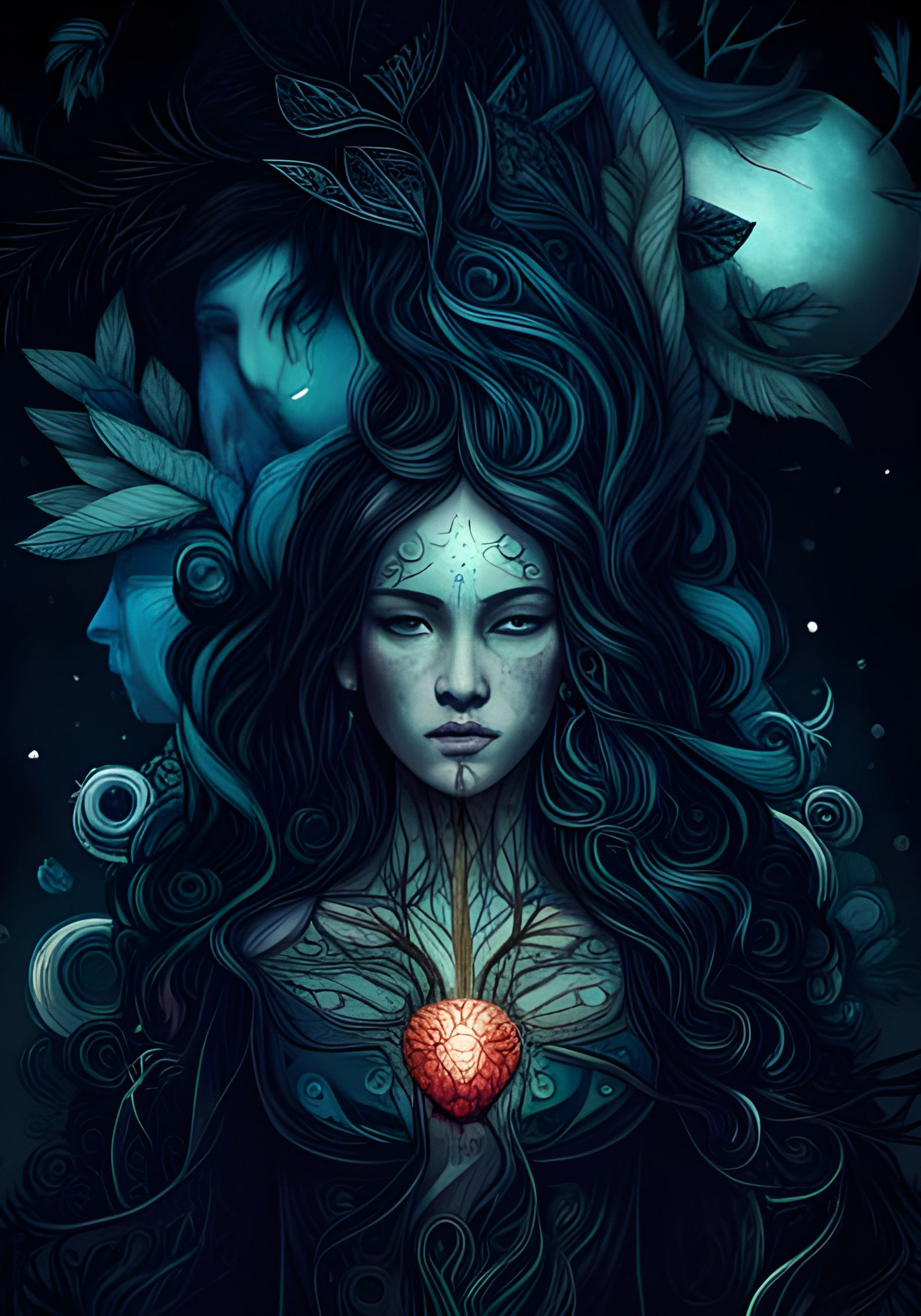 Mother Earth Tree of Life Portrait in 3D