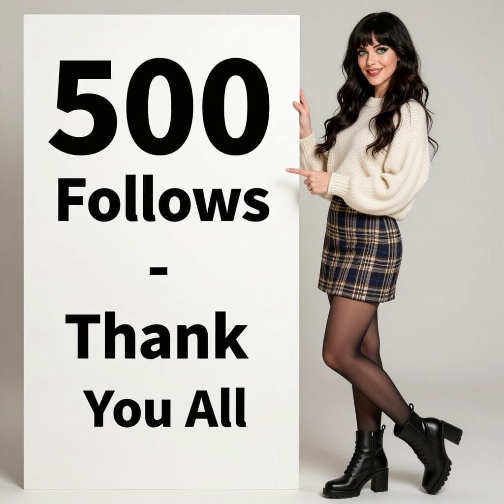 Woman Celebrates 500 Followers With Thank You Sign