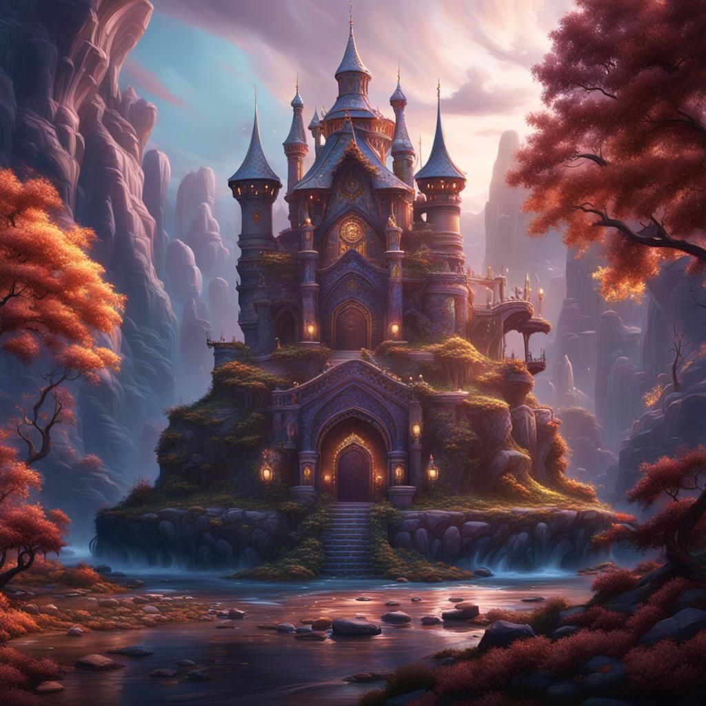 Fantastical Sparklecake in Detailed Matte Painting Style