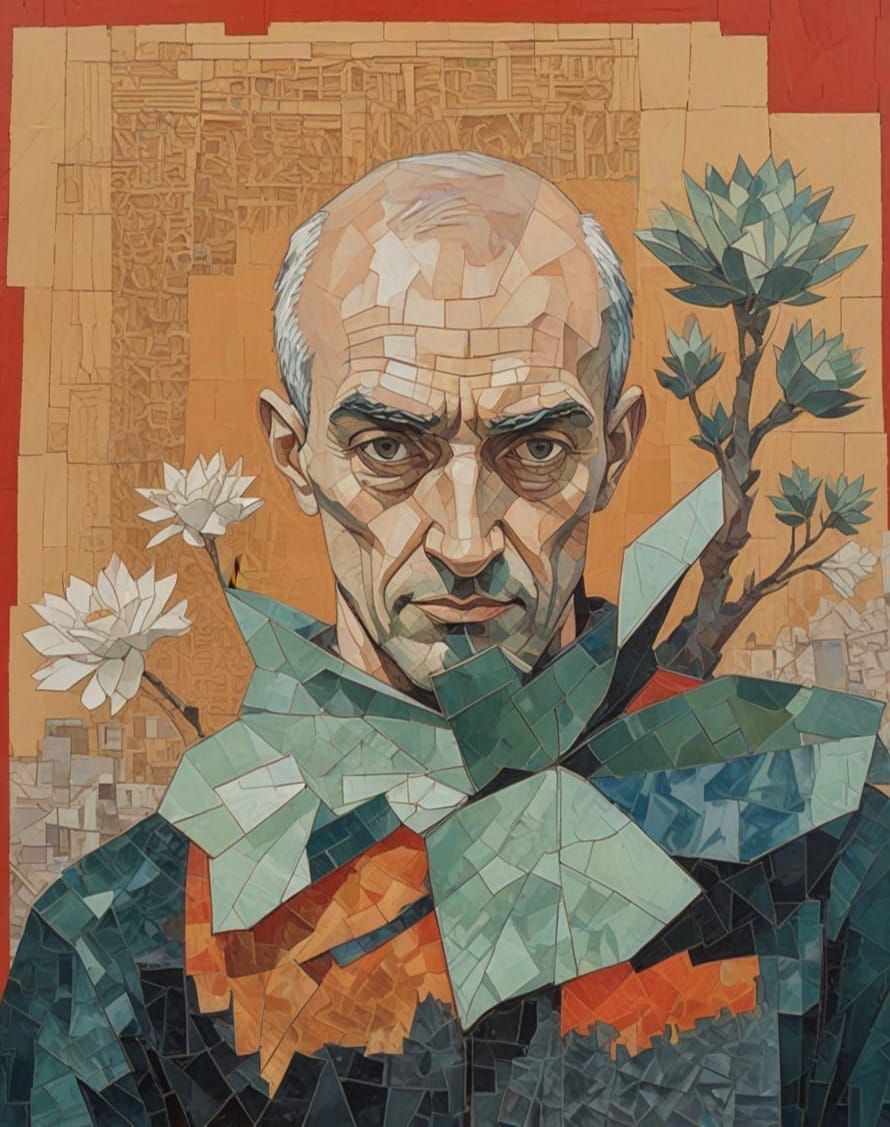 Abstract Cityscape Inspired by Escher and Johns