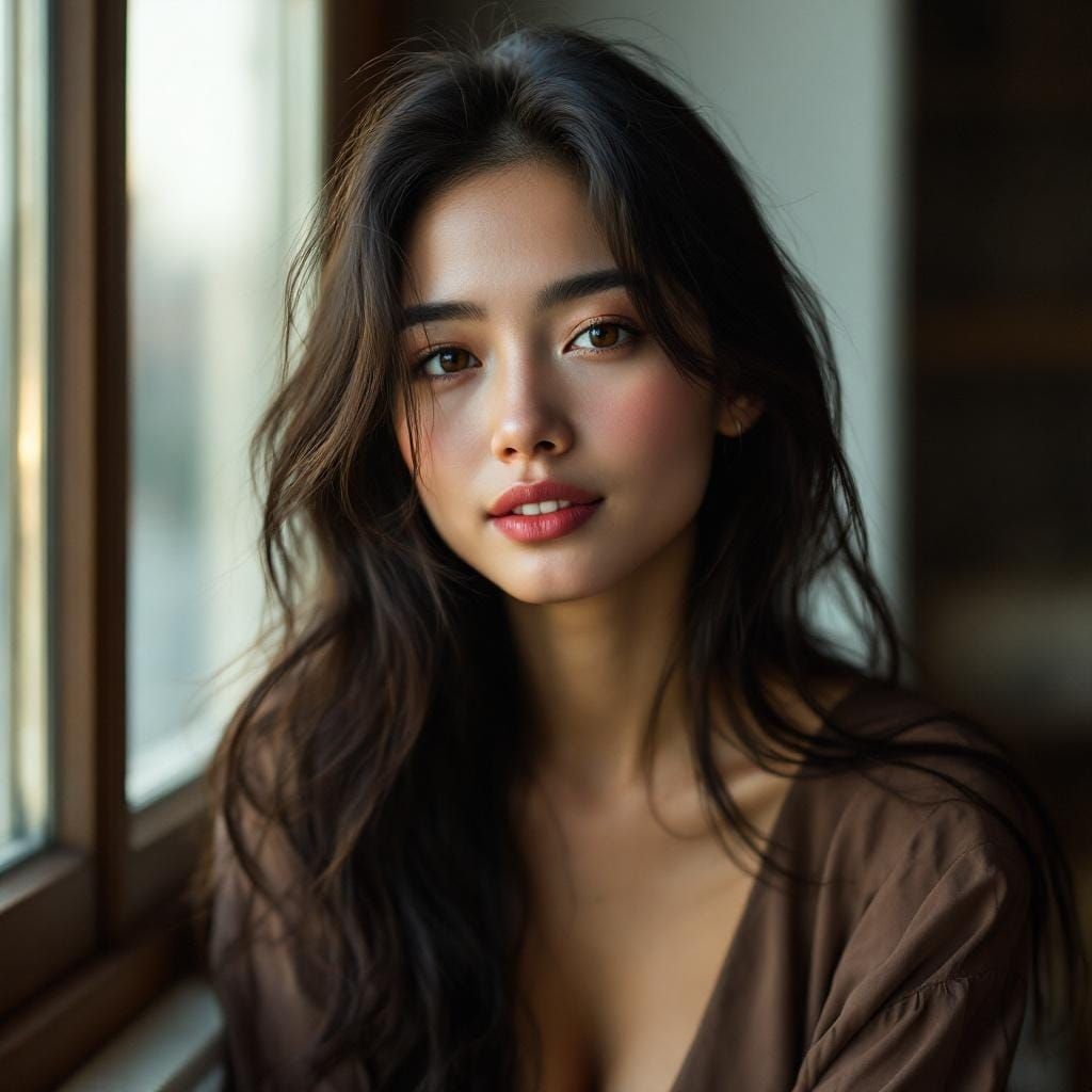 Photorealistic Portrait of a Young Southeast Asian Woman
