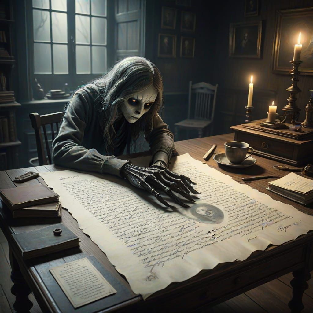 Surrealist Letter Reaching Hand in Dramatic Light