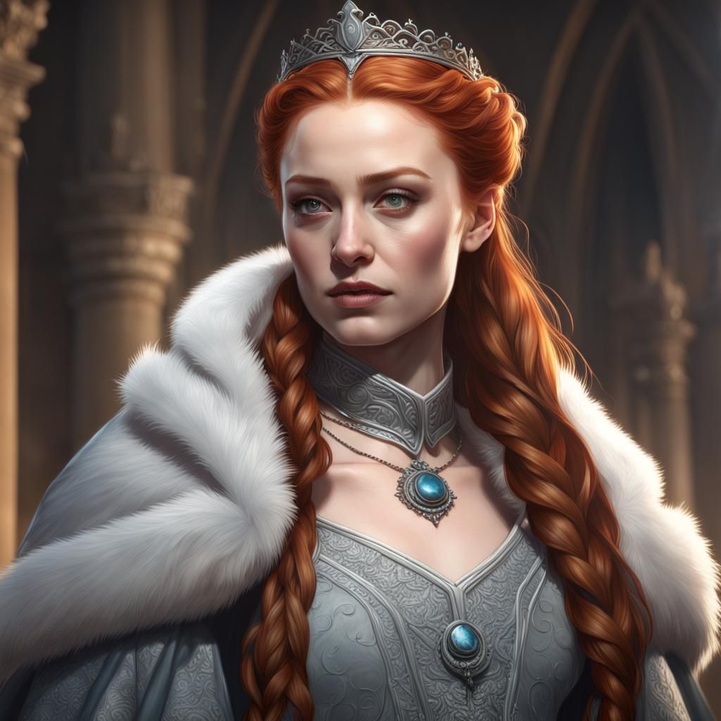 Queen in Medieval Dress: Art Nouveau Portrait