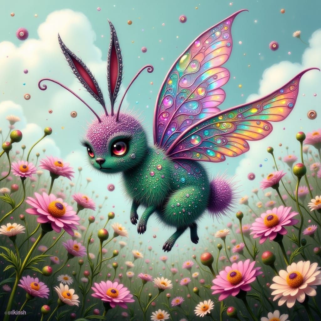 Fairy Punk Fae in Whimsical Berry Monster Form, Radiating Ka...