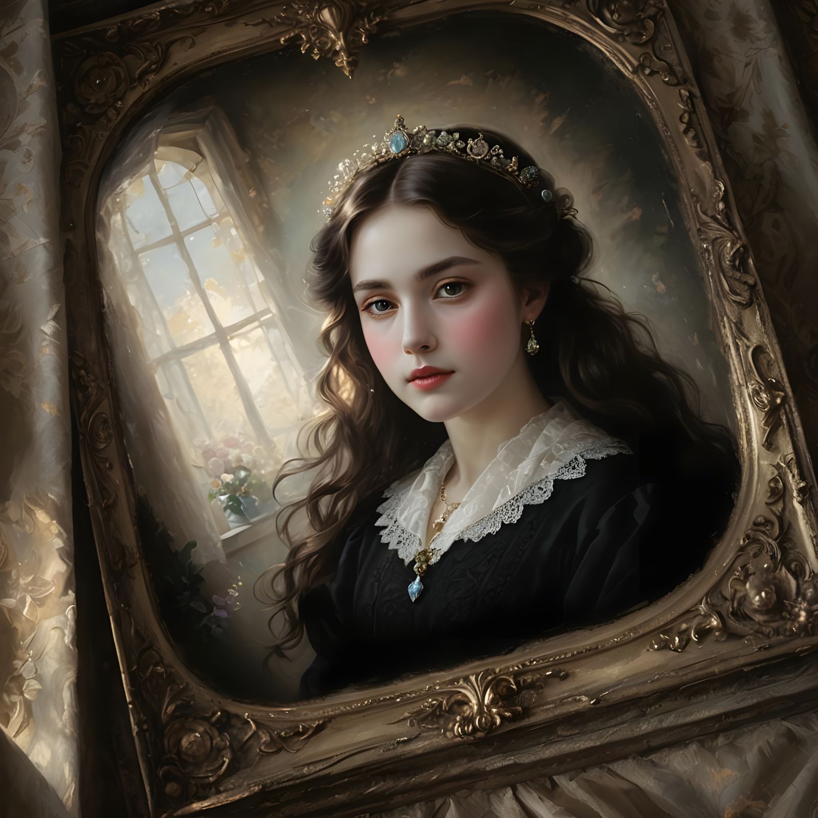 Victorian Heart in Pastel Colors with Impasto Painting