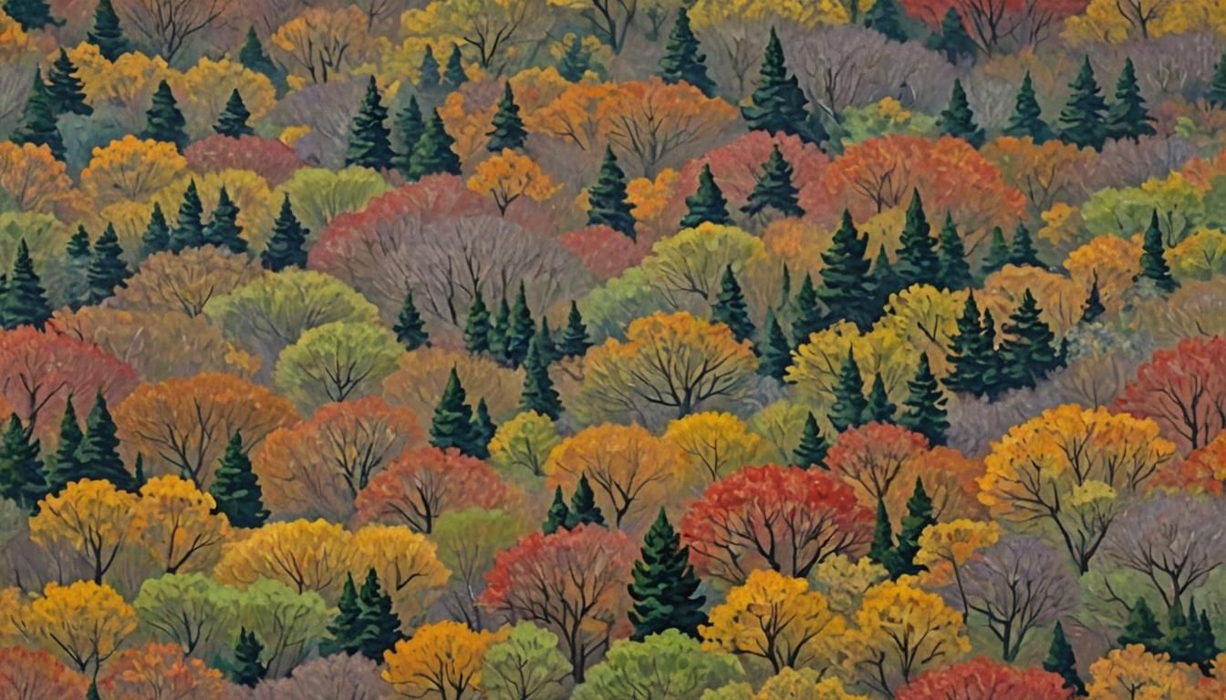 Autumn Mountain Landscape as Impressionist Painting