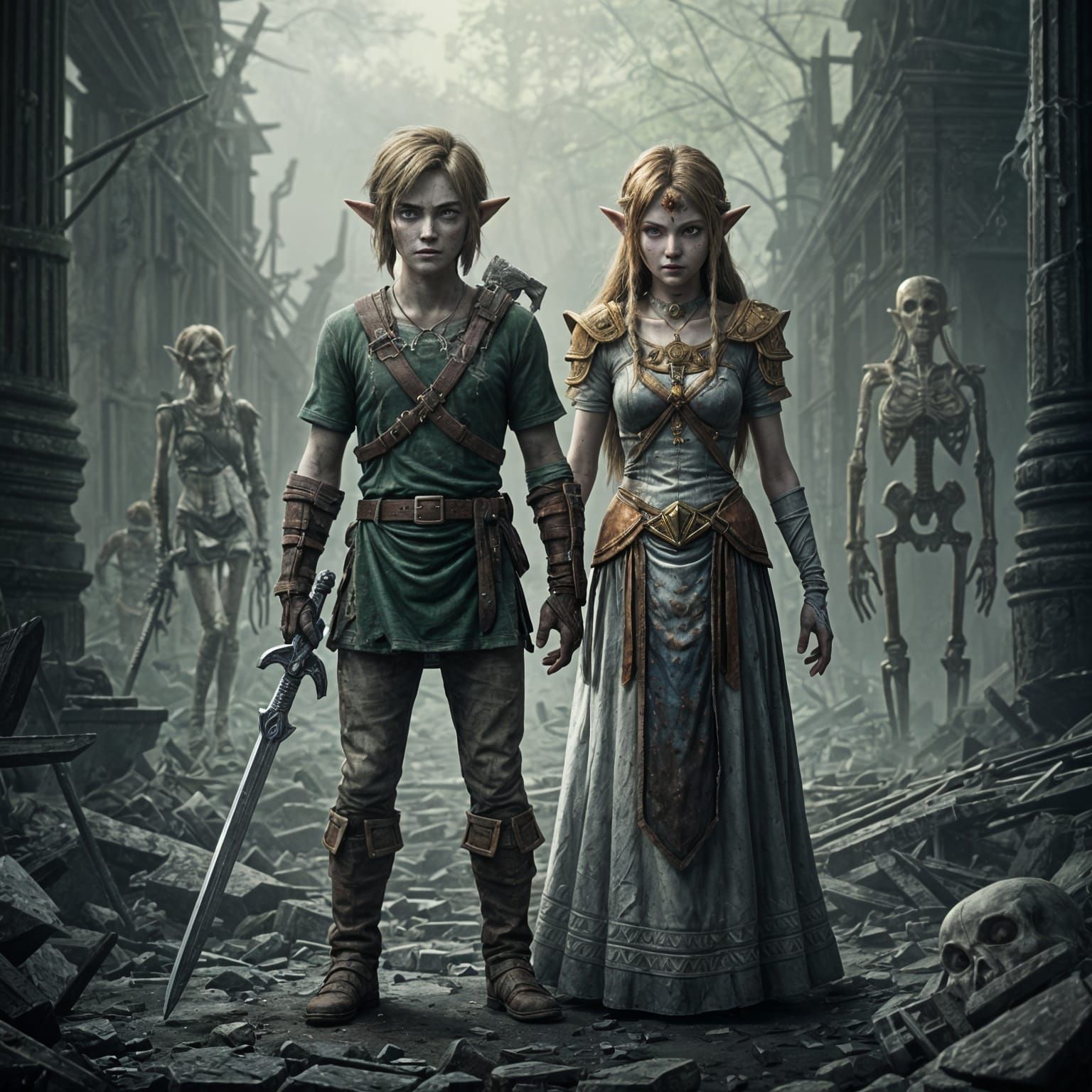 Cyberpunk Zombies Devour Hyrule in a Gritty Post-Apocalyptic...